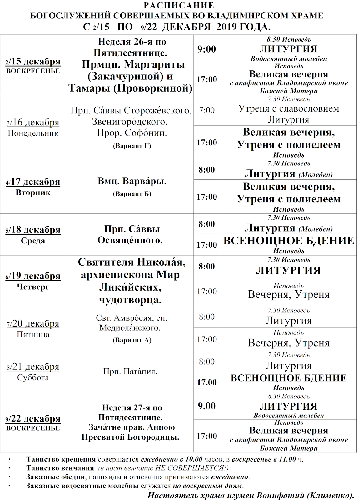 Расписание богослужений в храме иннокентия в бескудниково