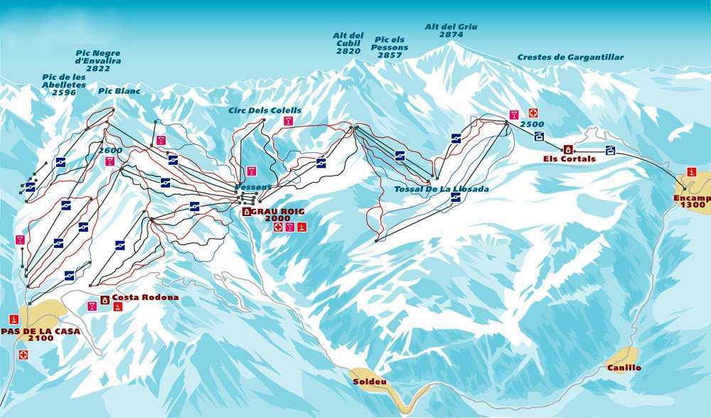 Горнолыжный отдых в андорре: карта курортов, схема трасс, горные лыжи (сезон 2023)